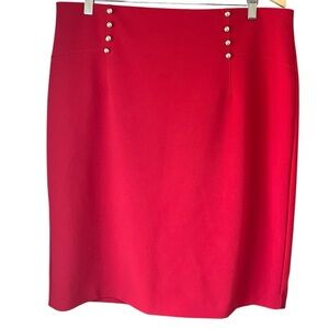 NYCC Red Skirt w/ Gold Button Elastic Waistband Size XL – Stretch Fit